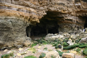A close up of one of the deeper caves